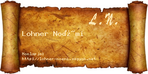 Lohner Noémi névjegykártya